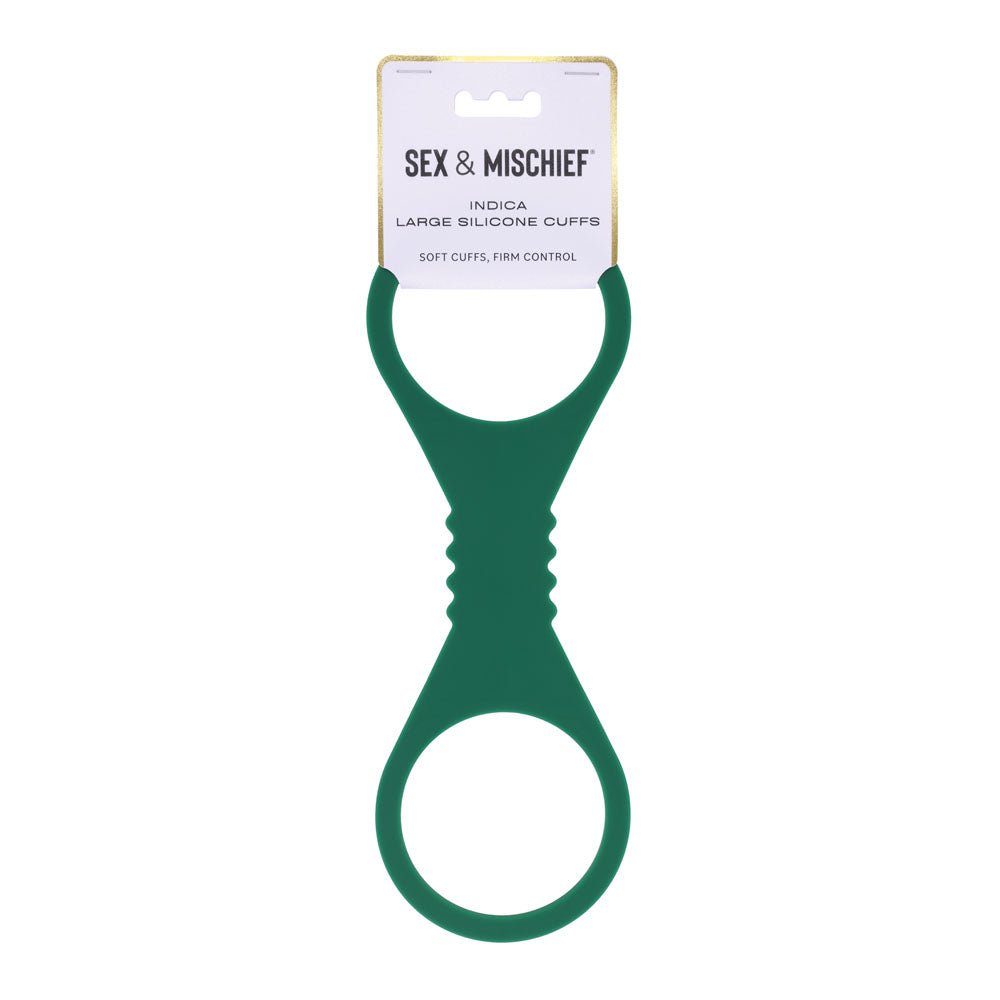 Sex & Mischief Indica Large Silicone Cuffs - Green Large Restraints - silkandsin