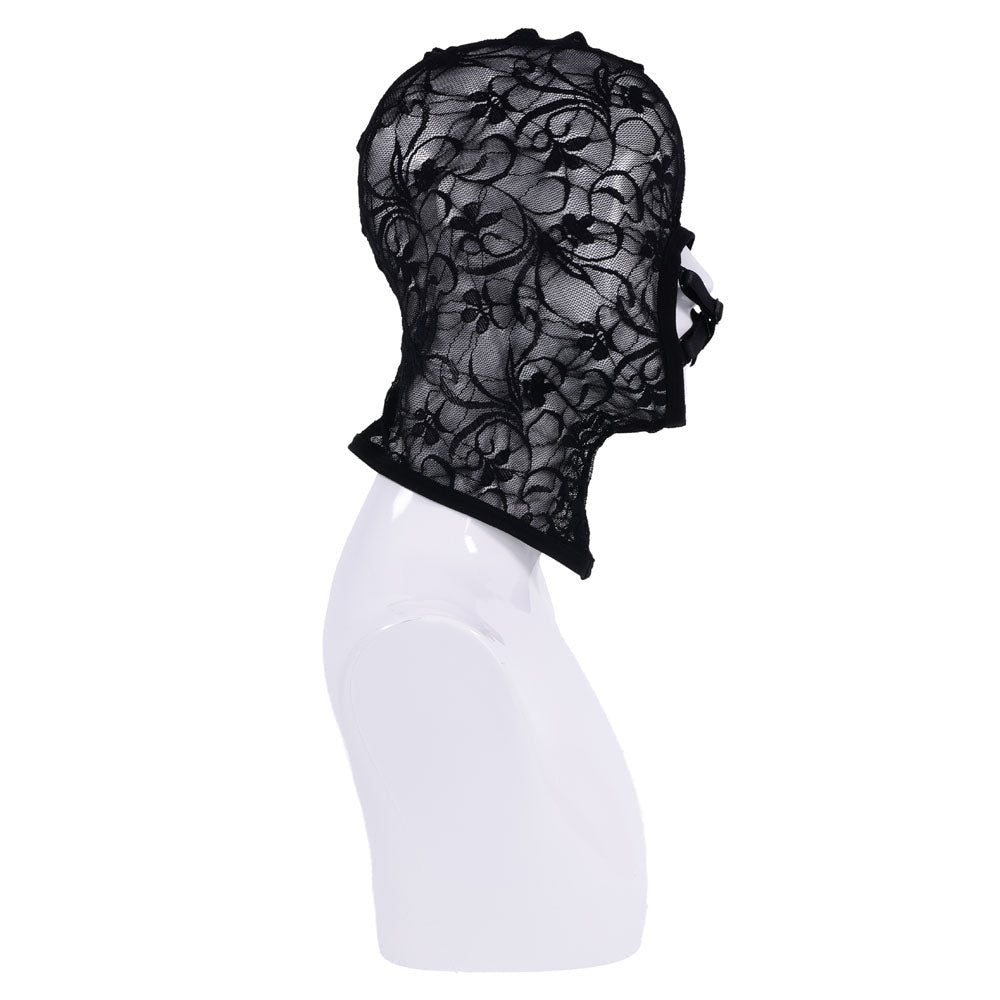 Sex & Mischief Lace Hush Hood - Black Hood - silkandsin