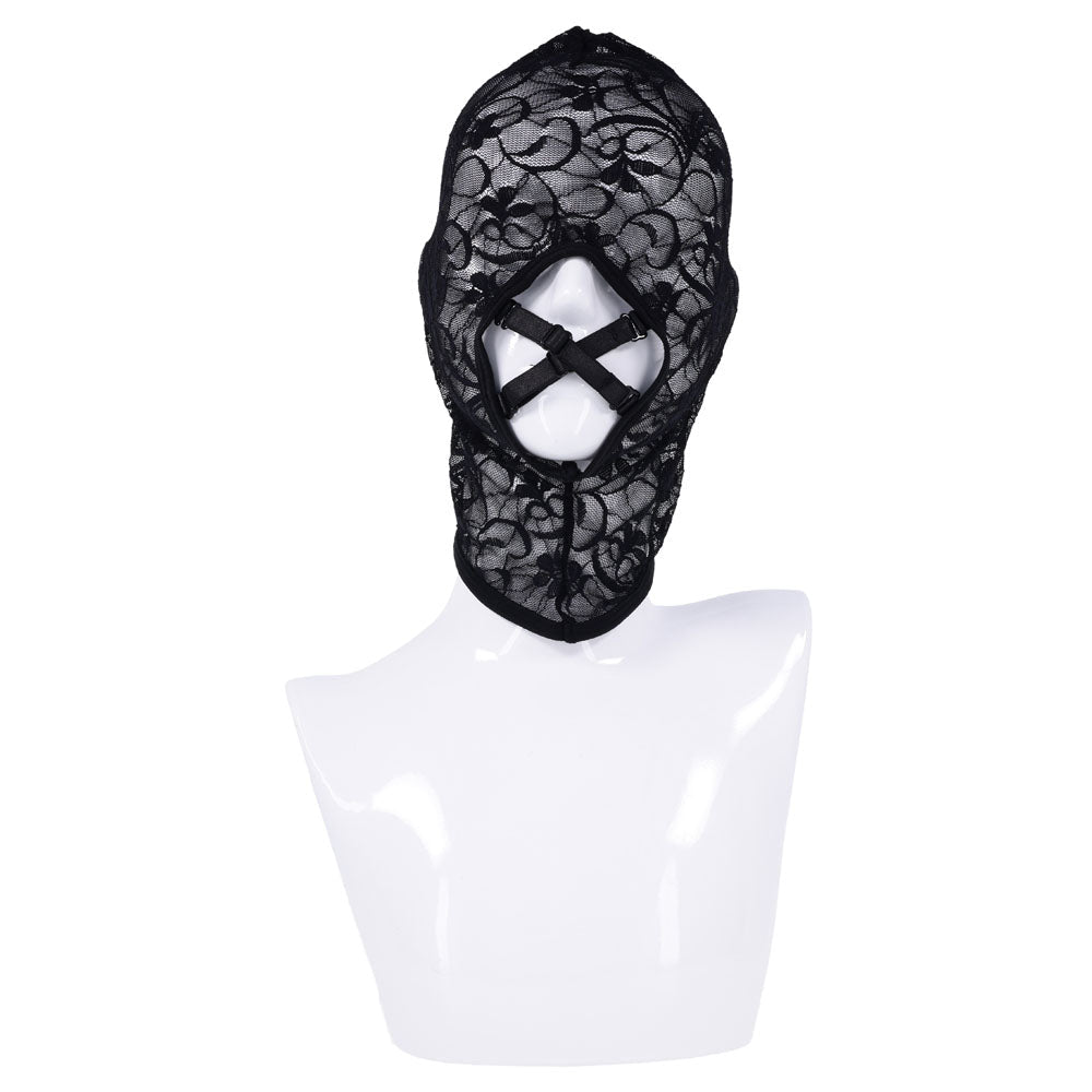 Sex & Mischief Lace Hush Hood - Black Hood - silkandsin
