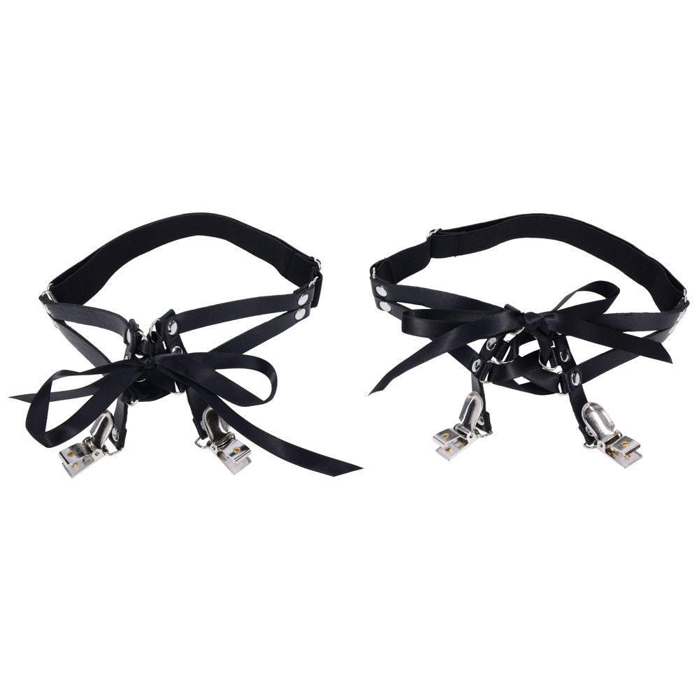 Sex & Mischief Laced Up Garters - Black Garters - silkandsin