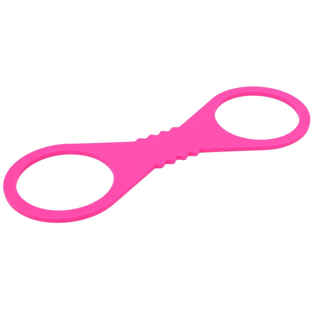 Sex & Mischief Large Hot Pink Silicone Cuffs - Hot Pink Large Restraints - silkandsin