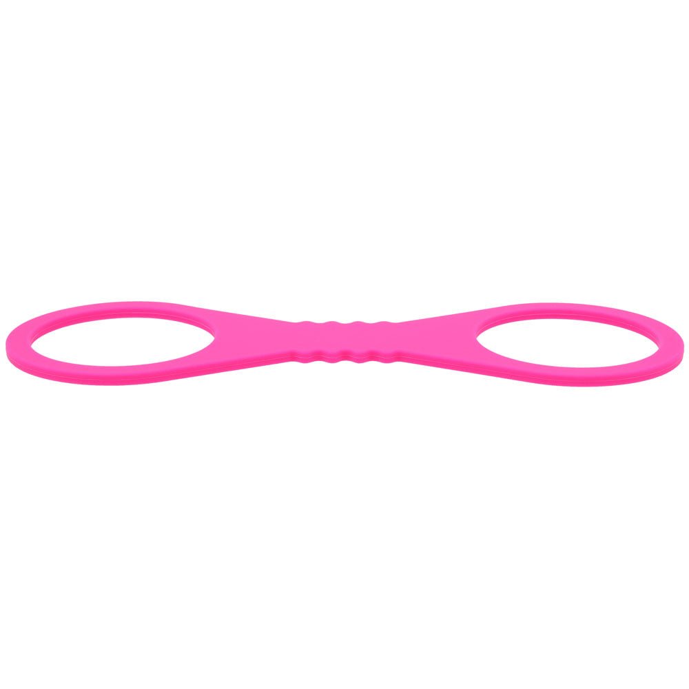 Sex & Mischief Large Hot Pink Silicone Cuffs - Hot Pink Large Restraints - silkandsin