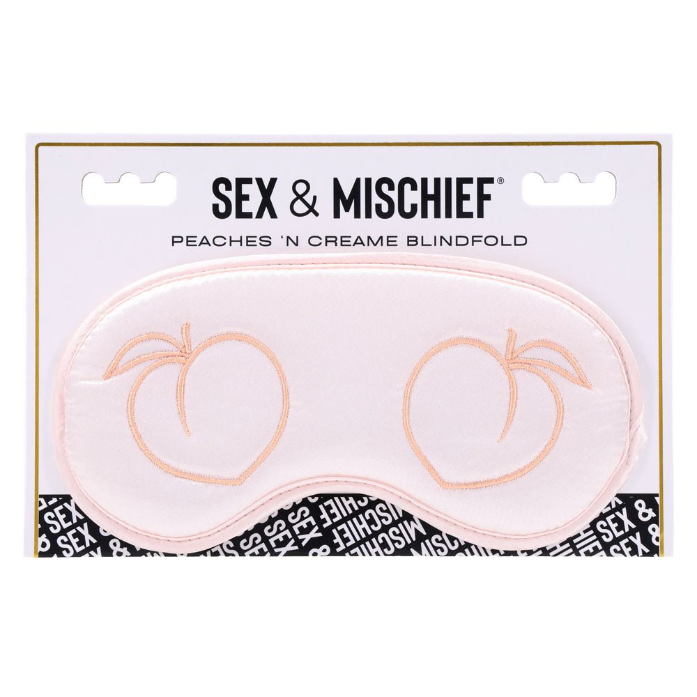 Sex & Mischief Peaches n CreaMe Blindfold - Peach Eyemask - silkandsin