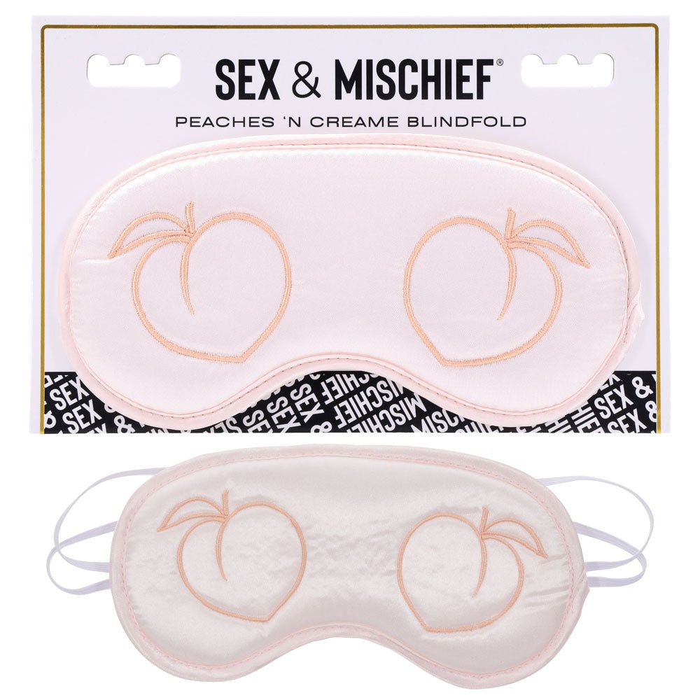 Sex & Mischief Peaches n CreaMe Blindfold - Peach Eyemask - silkandsin