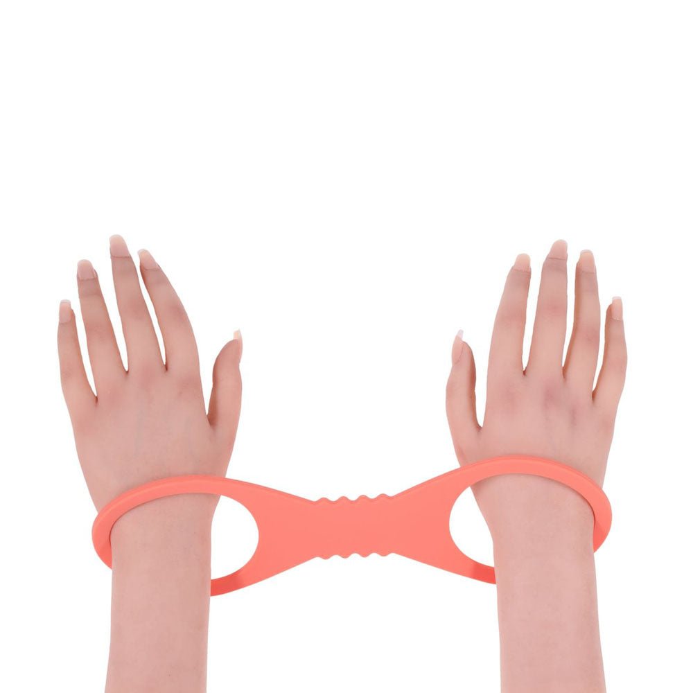 Sex & Mischief Peaches n CreaMe Large Silicone Cuffs - Peach Large Silicone Restraints - silkandsin
