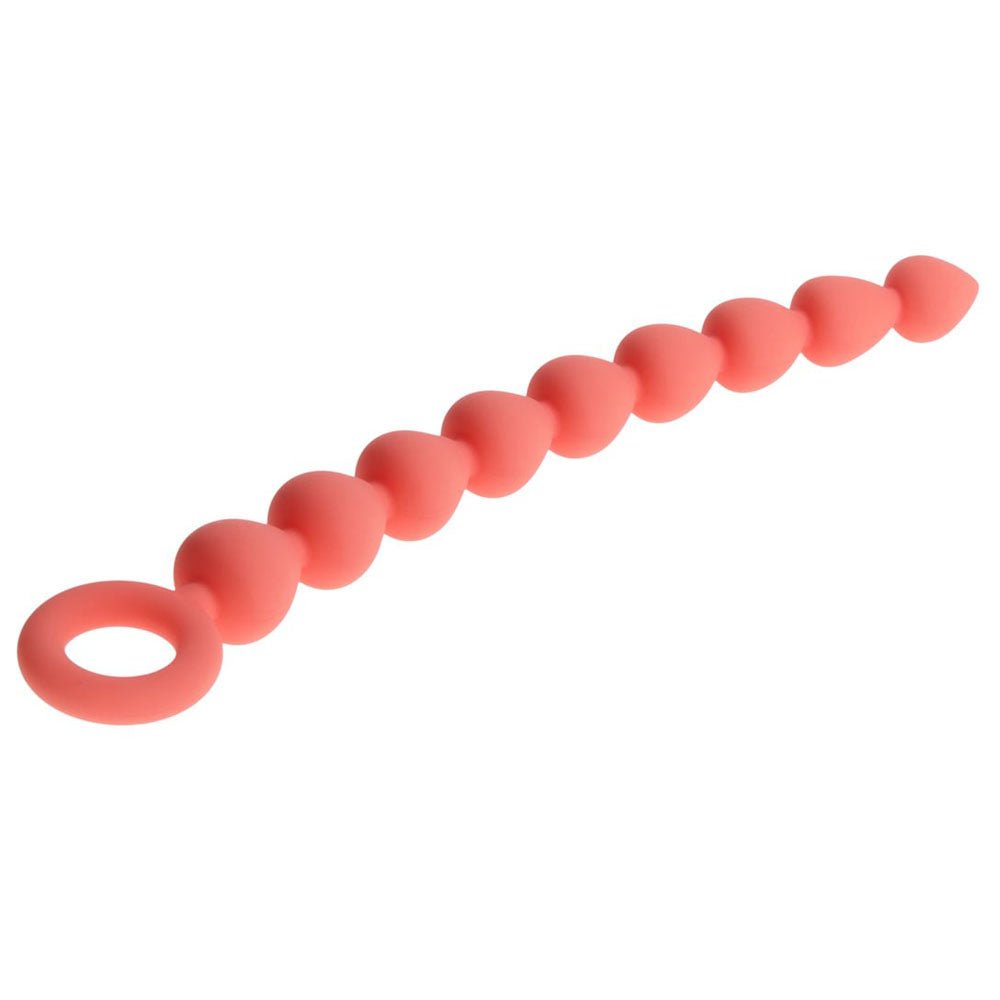 Sex & Mischief Peaches n CreaMe Silicone Anal Beads - Peach 23 cm Silicone Anal Beads - silkandsin