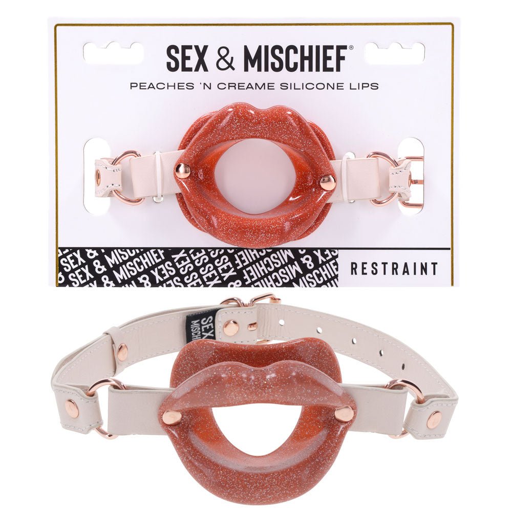 Sex & Mischief Peaches n CreaMe Silicone Lips - Peach Mouth Restraint - Silk and Sin