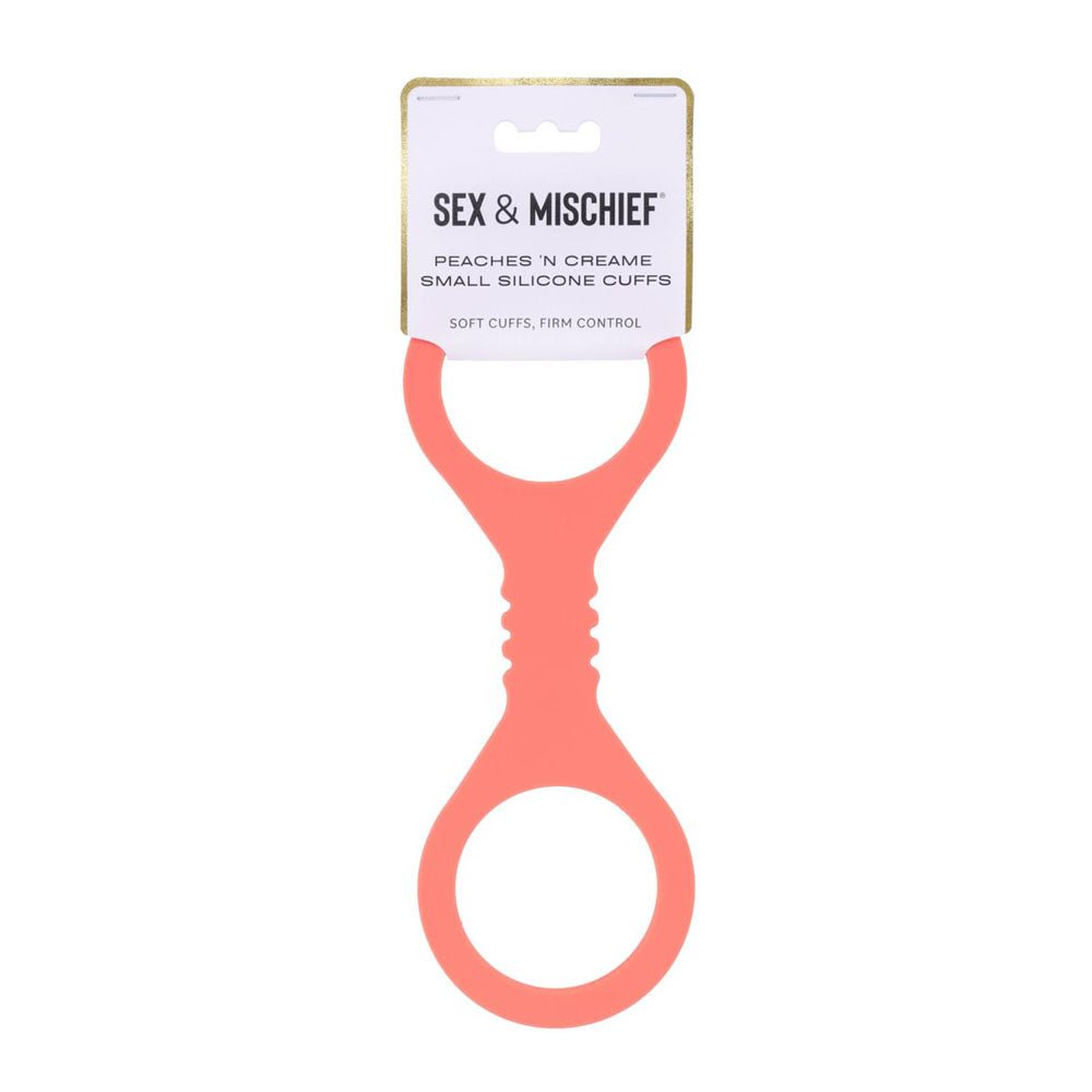 Sex & Mischief Peaches n CreaMe Small Silicone Cuffs - Peach Silicone Restraints - silkandsin