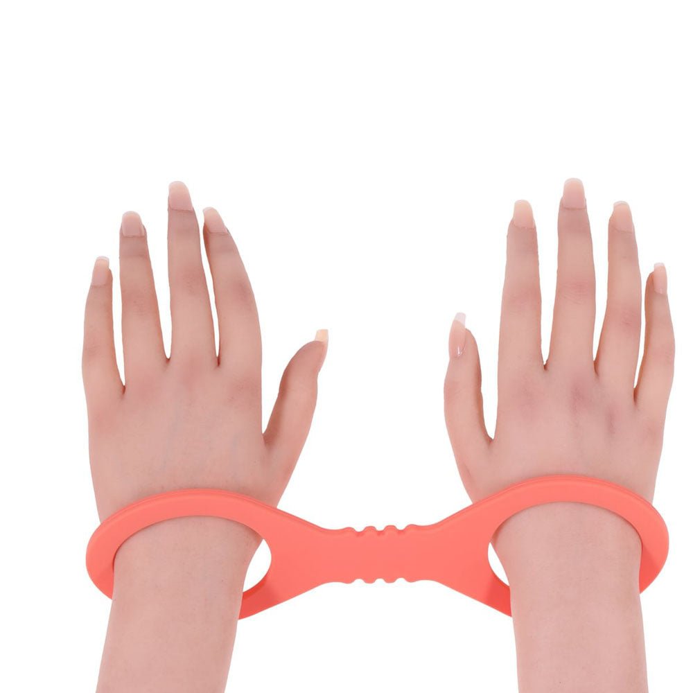 Sex & Mischief Peaches n CreaMe Small Silicone Cuffs - Peach Silicone Restraints - silkandsin