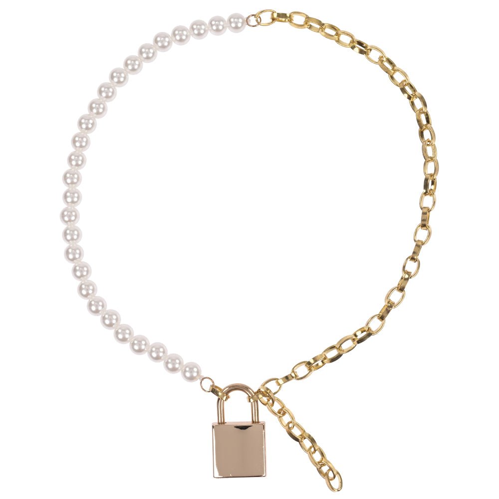 Sex & Mischief Pearl Day Collar - Pearl/Gold Necklace - silkandsin