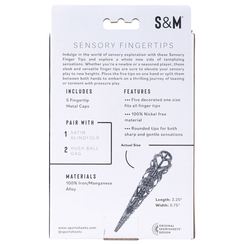 Sex & Mischief Sensory Fingertips - Black - Black - Set of 5 - silkandsin