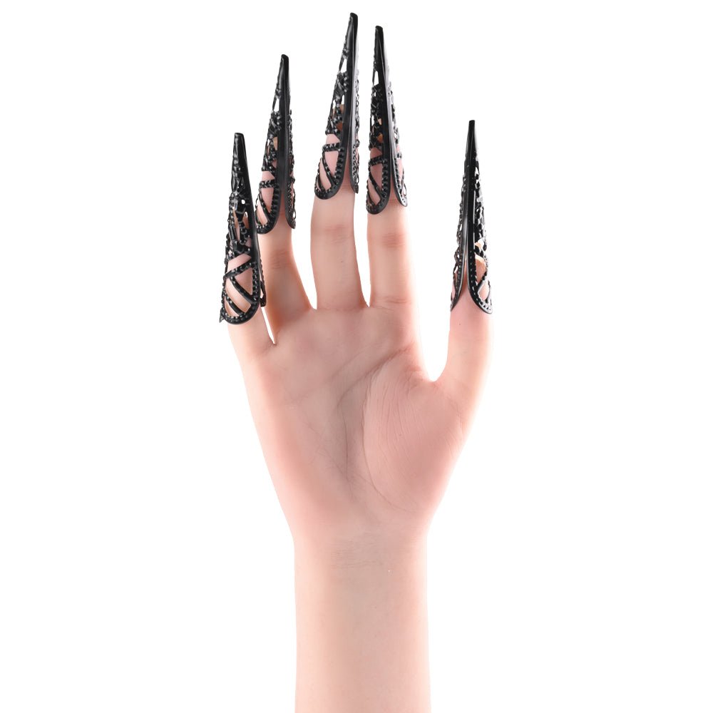 Sex & Mischief Sensory Fingertips - Black - Black - Set of 5 - silkandsin