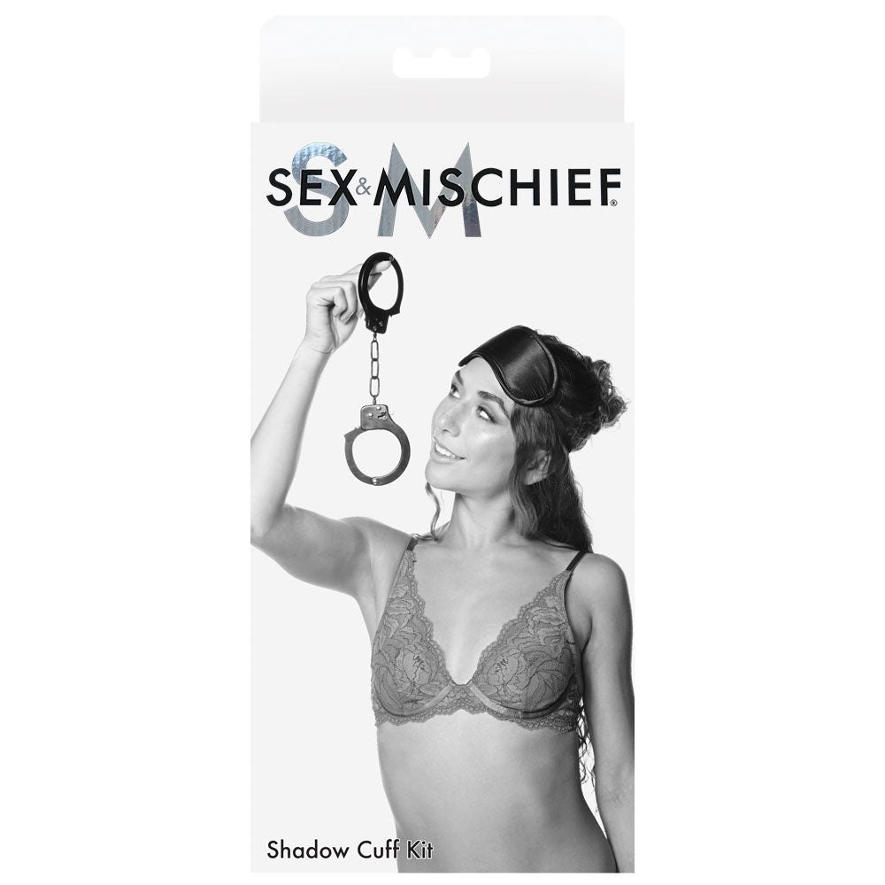 Sex & Mischief Shadow Cuff Kit - Black - 2 Piece Set - silkandsin