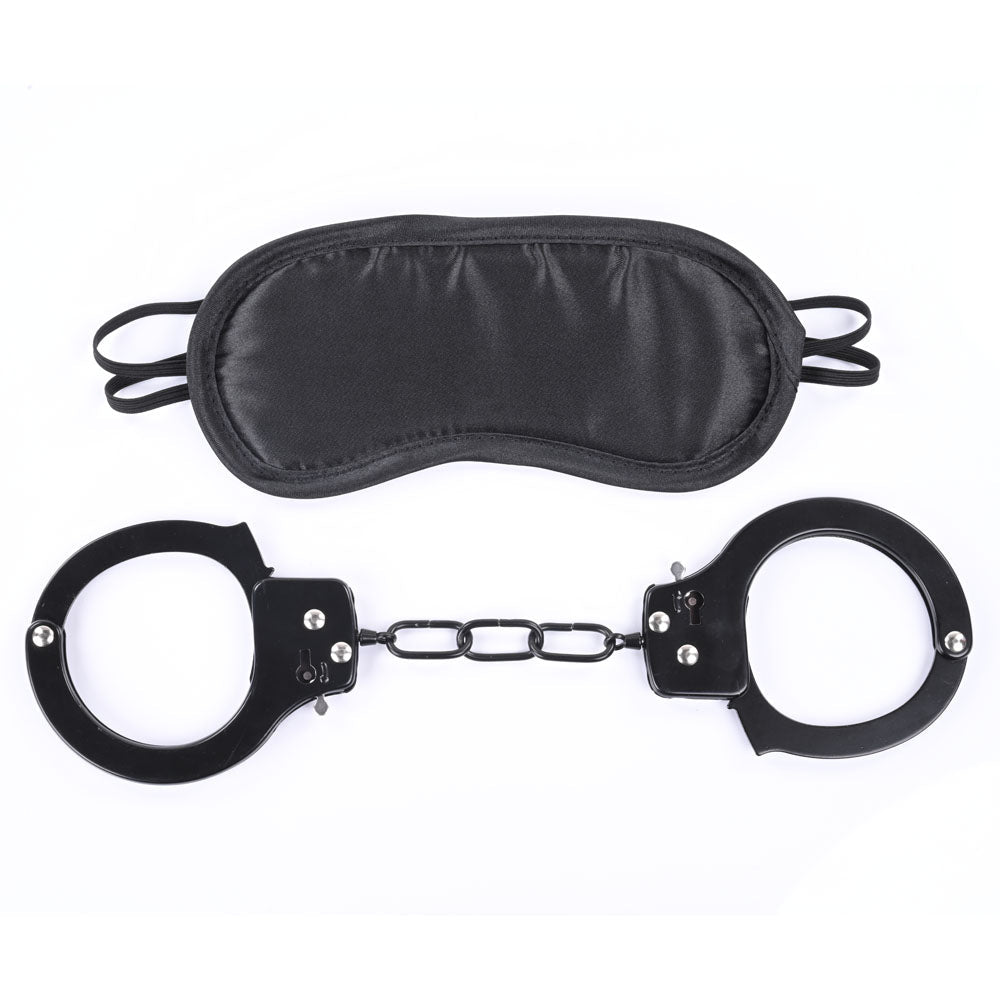 Sex & Mischief Shadow Cuff Kit - Black - 2 Piece Set - silkandsin