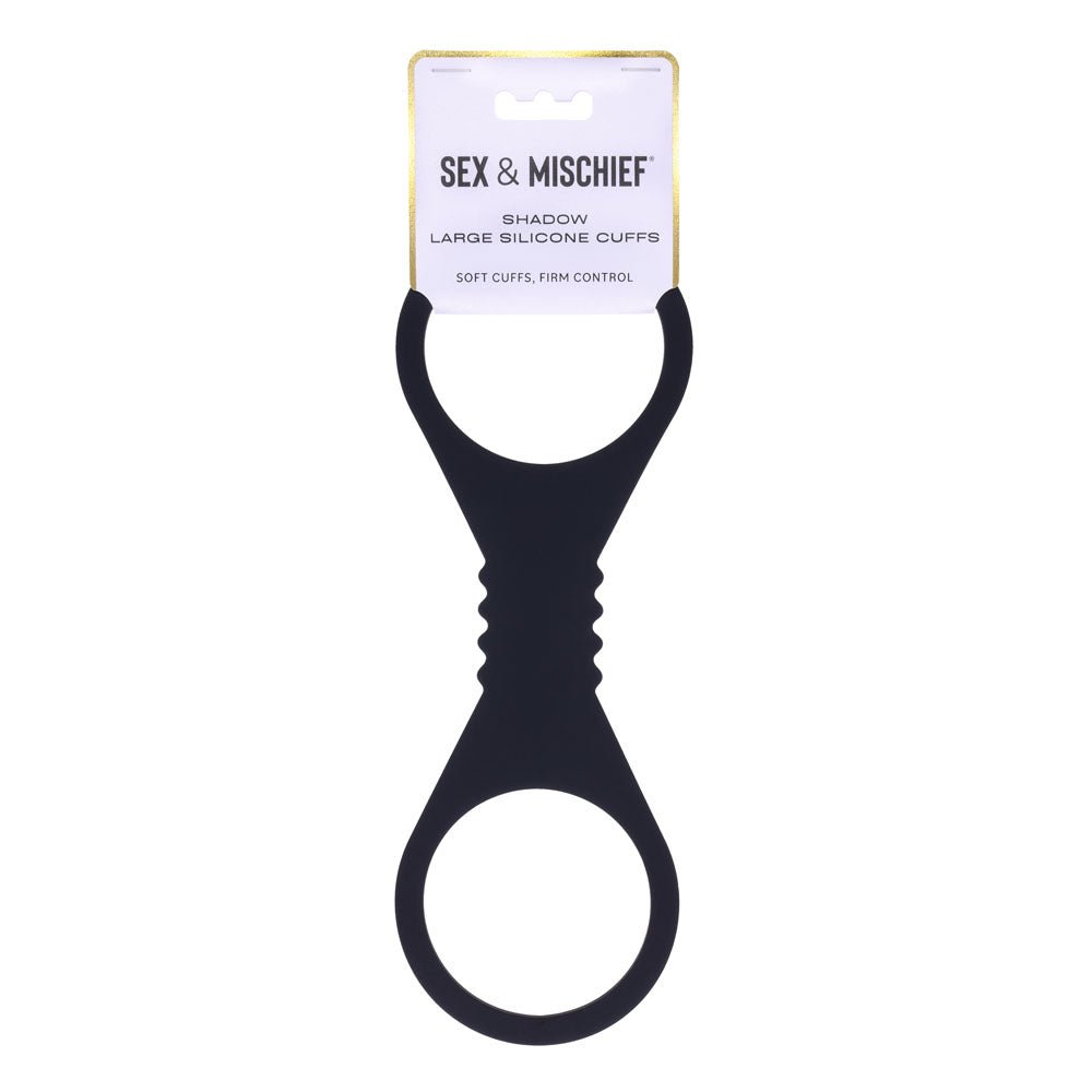 Sex & Mischief Shadow Large Silicone Cuffs - Black Large Restraints - silkandsin