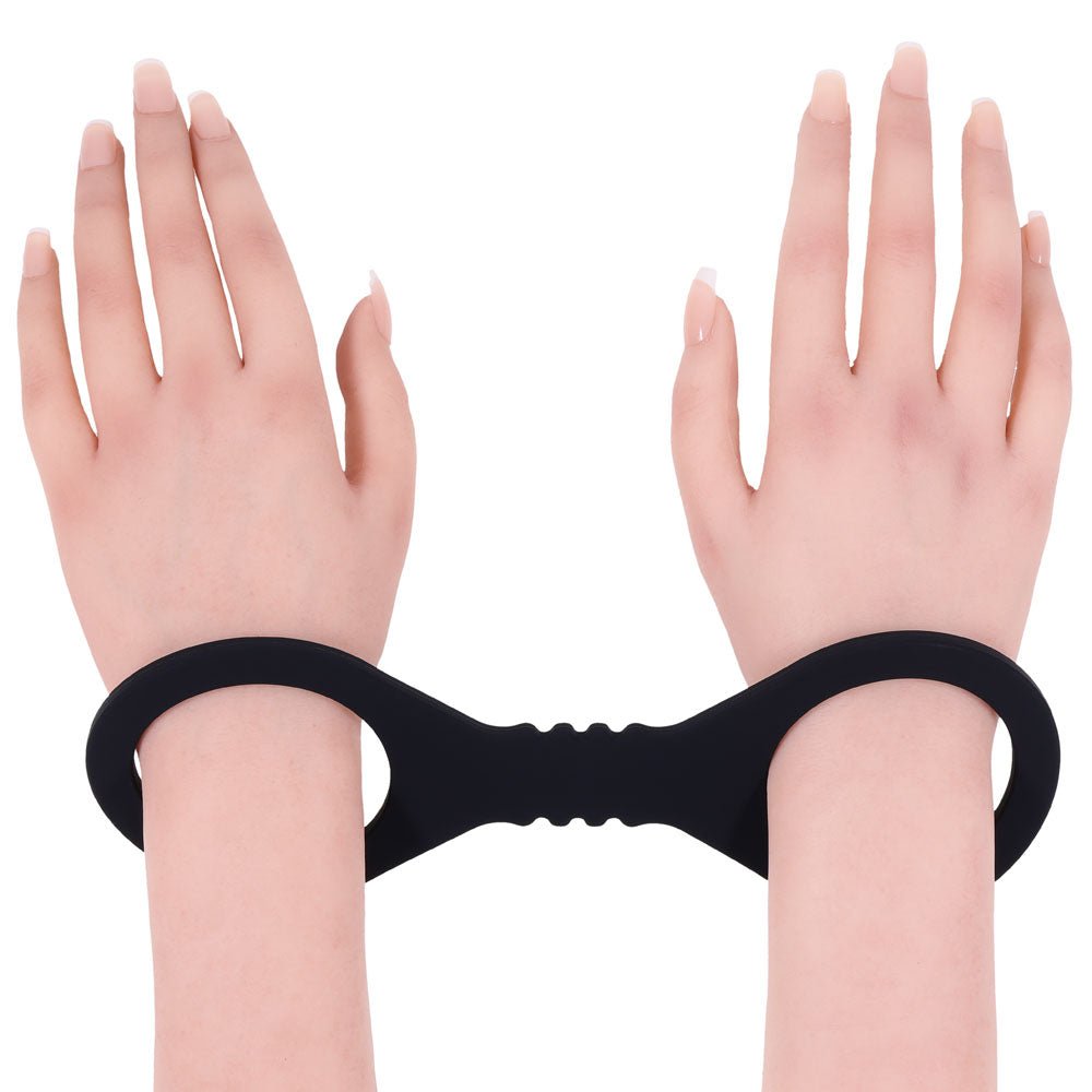 Sex & Mischief Shadow Small Silicone Cuffs - Black Small Restraints - silkandsin