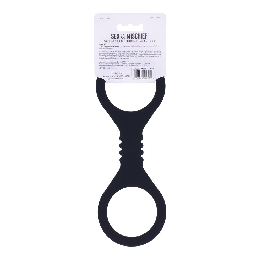 Sex & Mischief Shadow Small Silicone Cuffs - Black Small Restraints - silkandsin