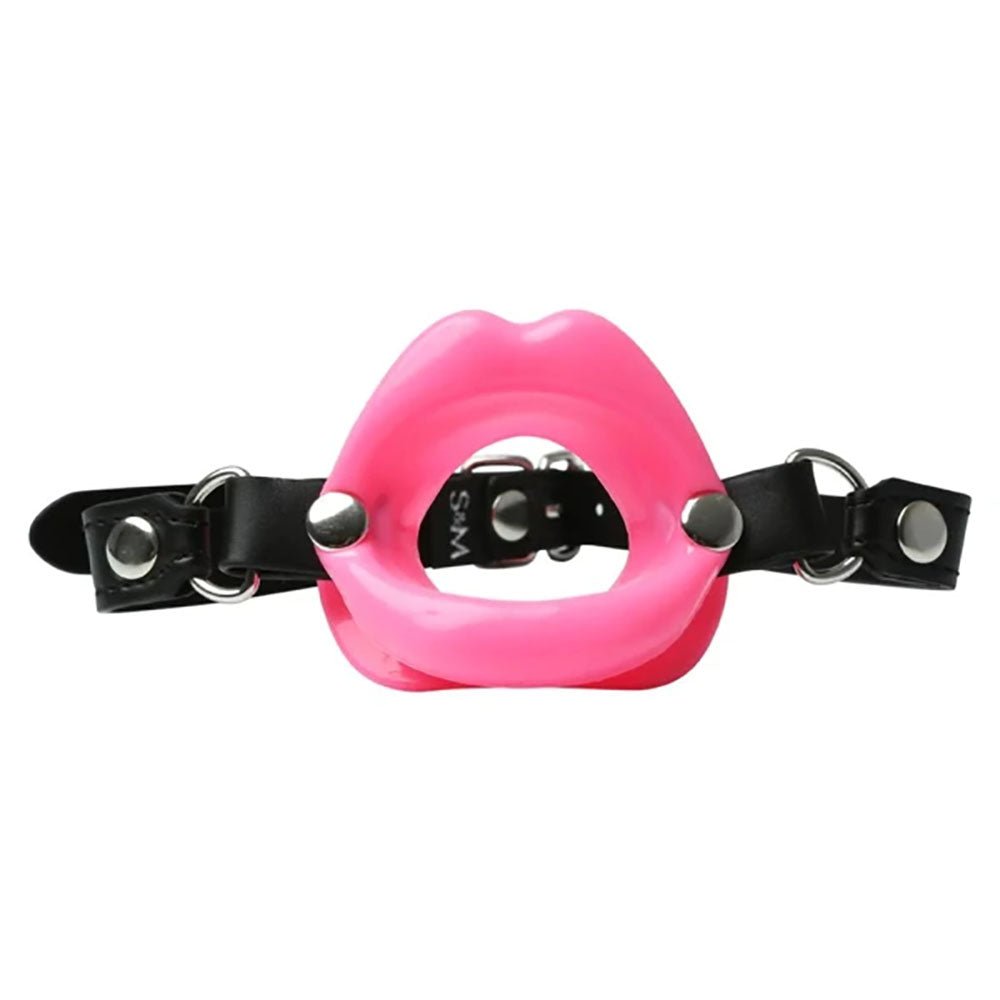 Sex & Mischief Silicone Lips Mouth Gag - Pink - Pink Mouth Restraint - silkandsin