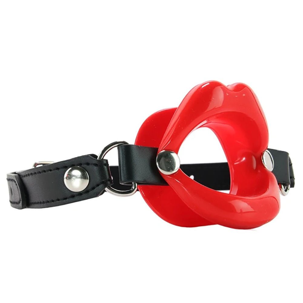 Sex & Mischief Silicone Lips Mouth Gag - Red - Red Mouth Restraint - silkandsin