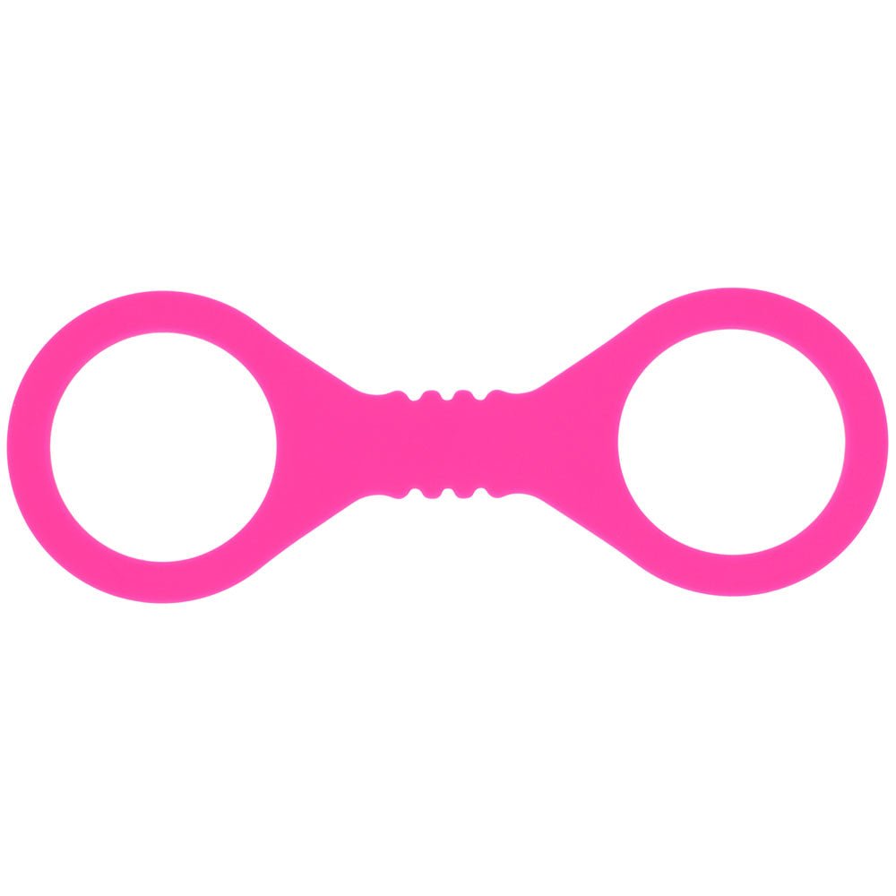 Sex & Mischief Small Hot Pink Silicone Cuffs - Hot Pink Small Restraints - silkandsin