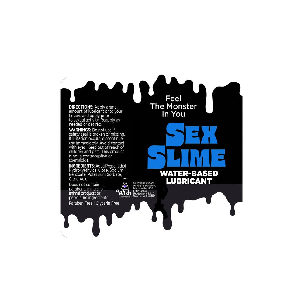 Sex Slime - Blue - Blue Water Based Lubricant - 60 ml Bottle - Silk and Sin