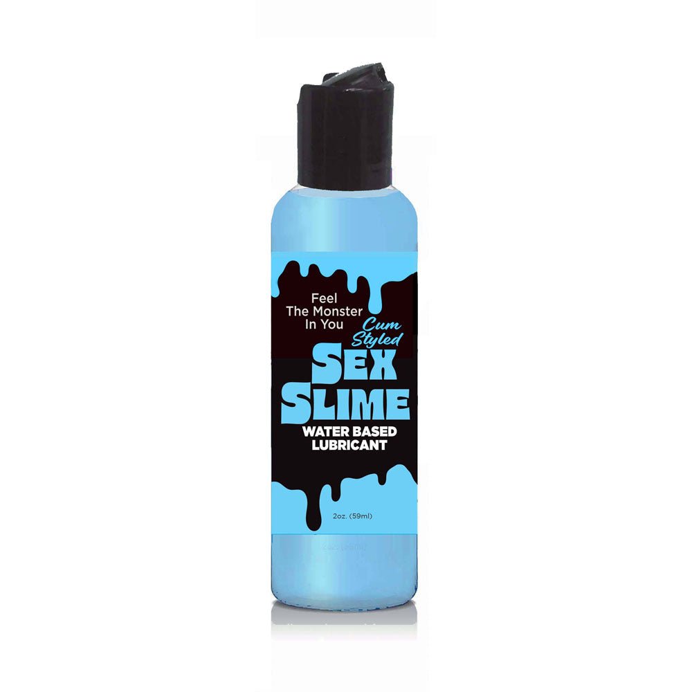 Sex Slime Cum Style Creature Lube - Blue 60 ml - Blue Cum Style Water Based Lubricant - 60 ml Bottle - Silk and Sin