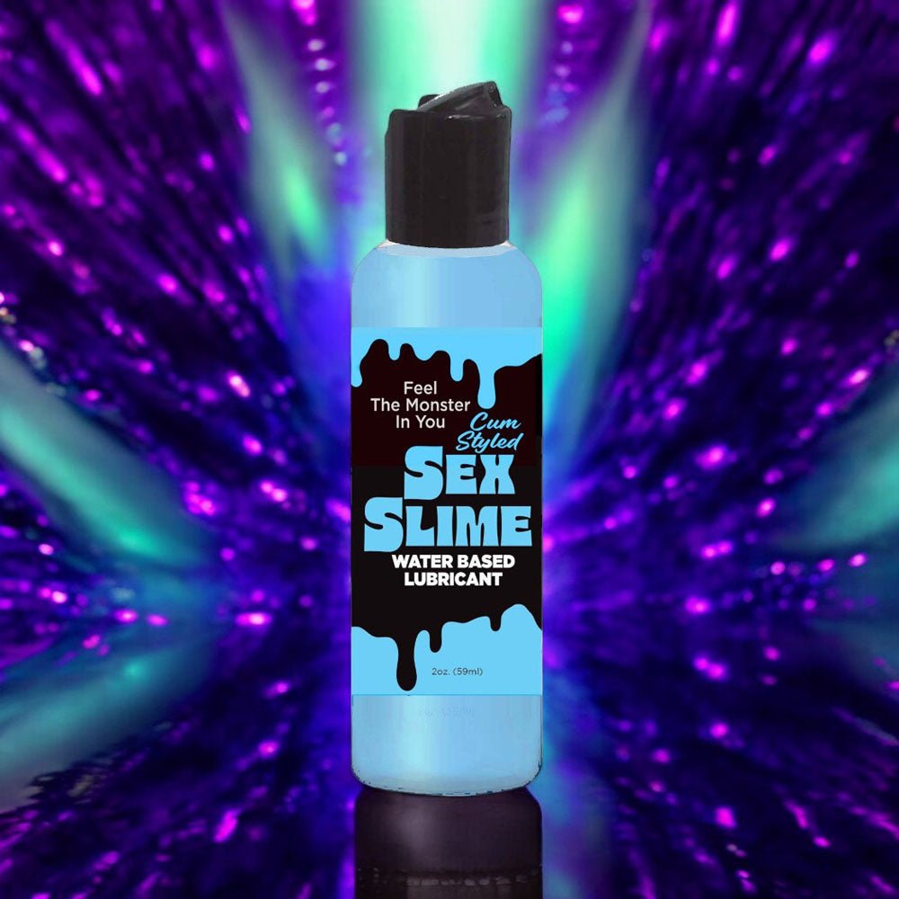 Sex Slime Cum Style Creature Lube - Blue 60 ml - Blue Cum Style Water Based Lubricant - 60 ml Bottle - Silk and Sin