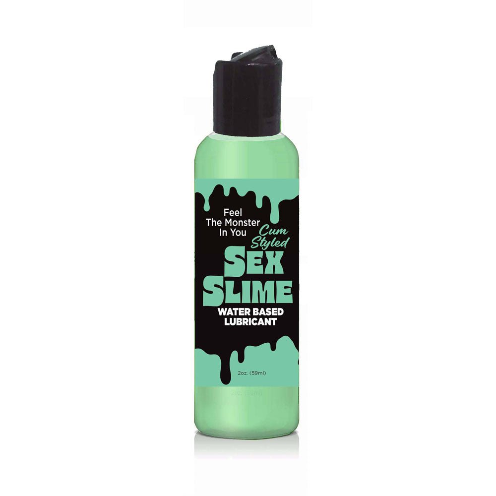 Sex Slime Cum Style Creature Lube - Green 60 ml - Green Cum Style Water Based Lubricant - 60 ml Bottle - Silk and Sin