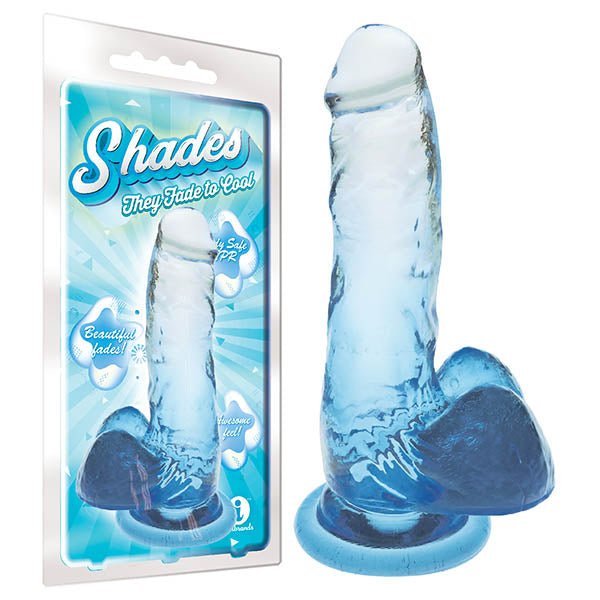 Shades 7'' Jelly TPR Dong - Blue 17.8 cm Dong - Silk and Sin
