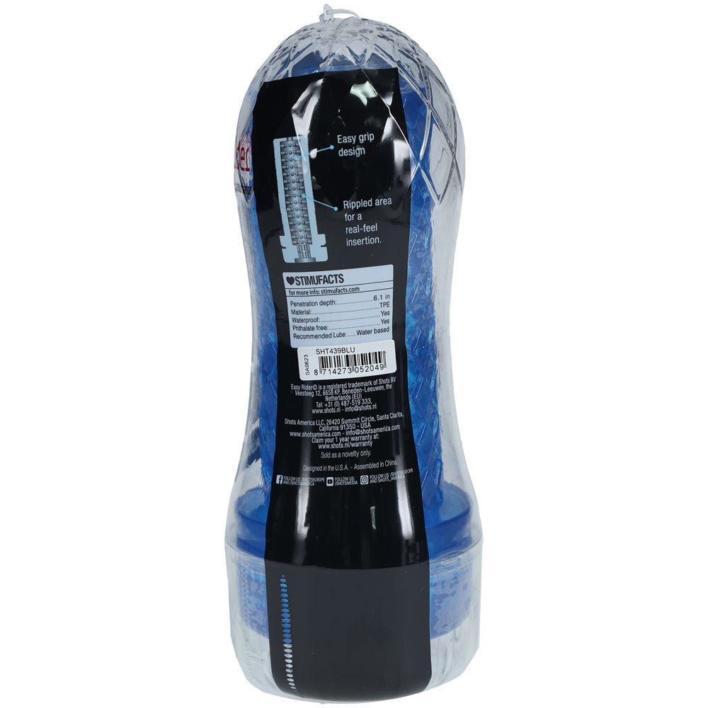 SHOTS Easy Rider - Blue - Blue Vagina Stroker - silkandsin