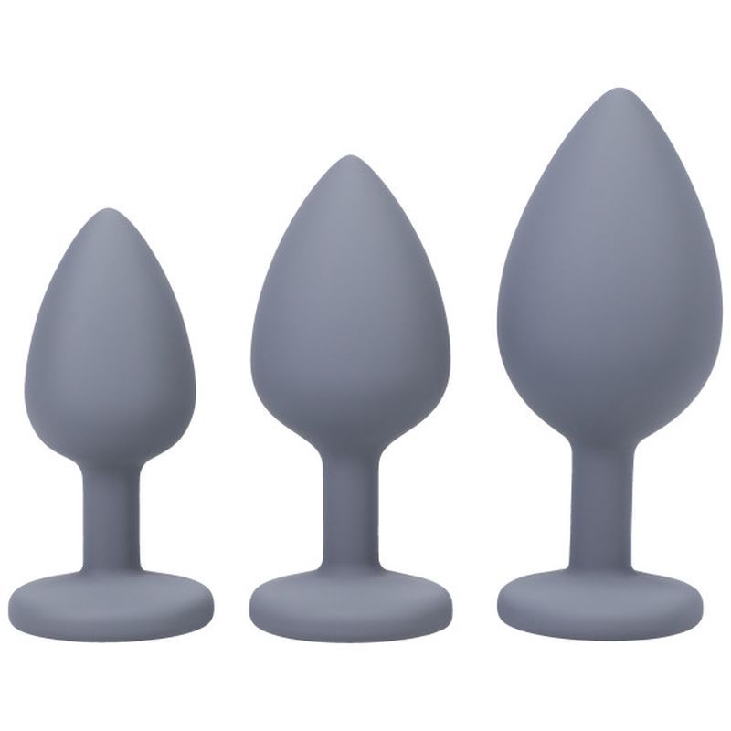 Silicone Anal Trainer Set 3 Pc Grey - Silk and Sin