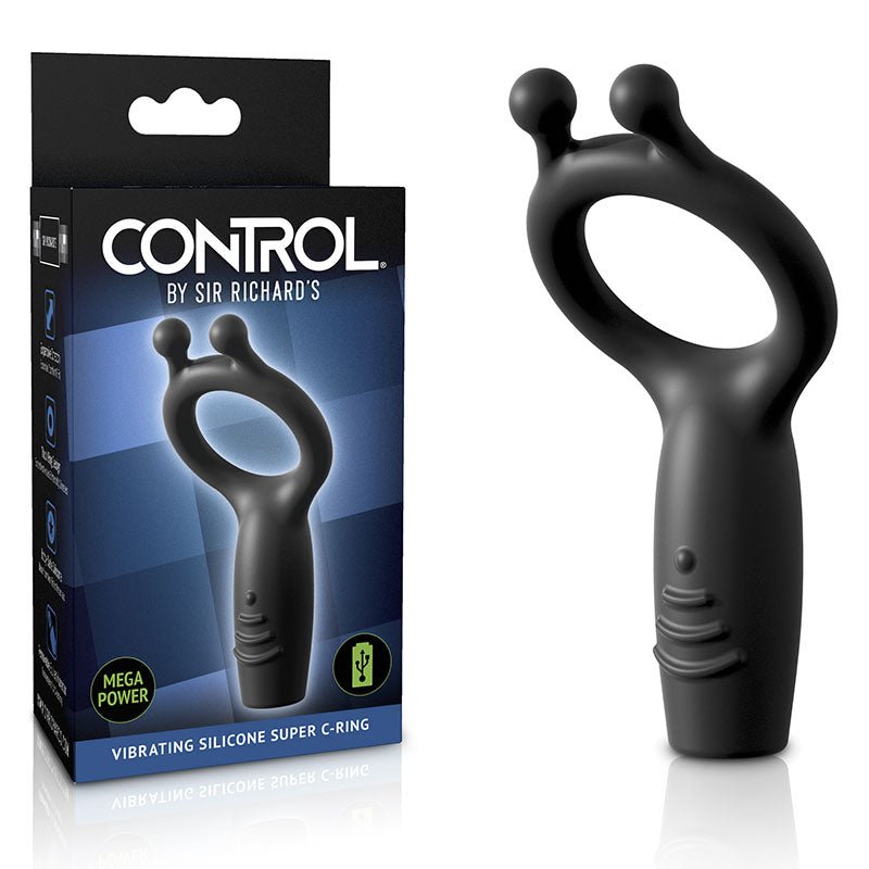 Sir Richards Vibrating Silicone Super C - Ring - Grey USB Rechargeable Vibrating Cock Ring - silkandsin