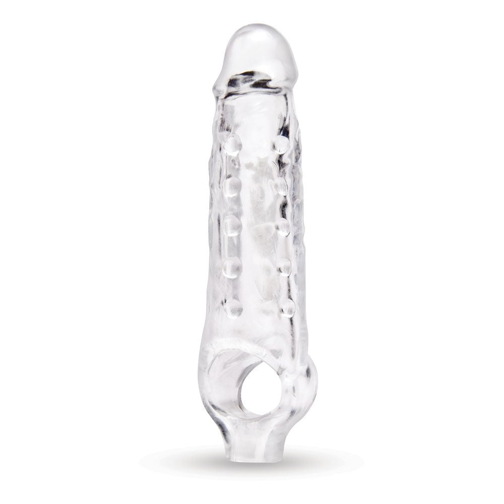 Size Up 1 Inch See - Thru Stretch Penis Extender - Clear 2.5 cm (1'') Penis Extension Sleeve - silkandsin