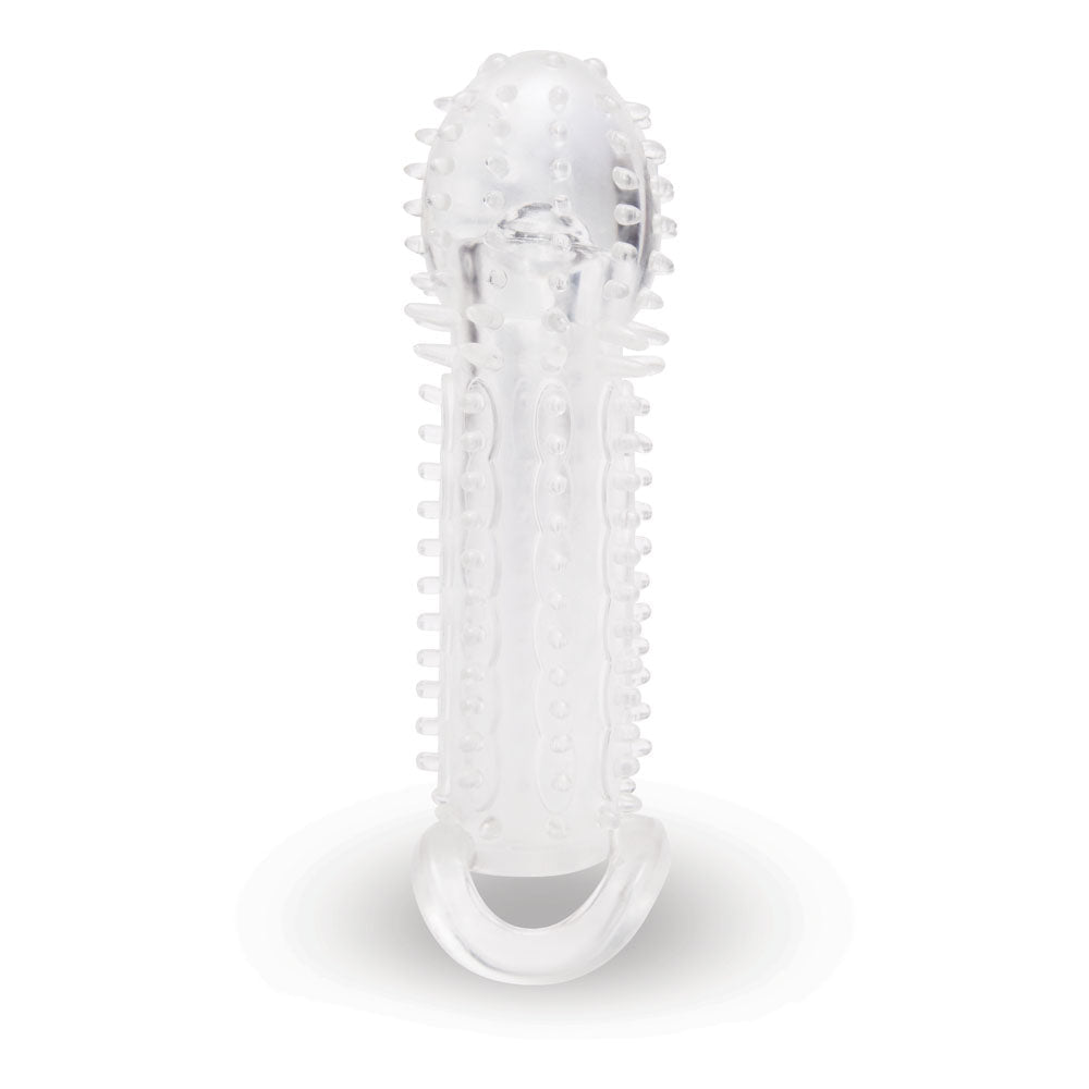 Size Up 1.5 Inch See - Thru Stretch Penis Extender - Clear 3.8 cm (1.5'') Penis Extension Sleeve - silkandsin