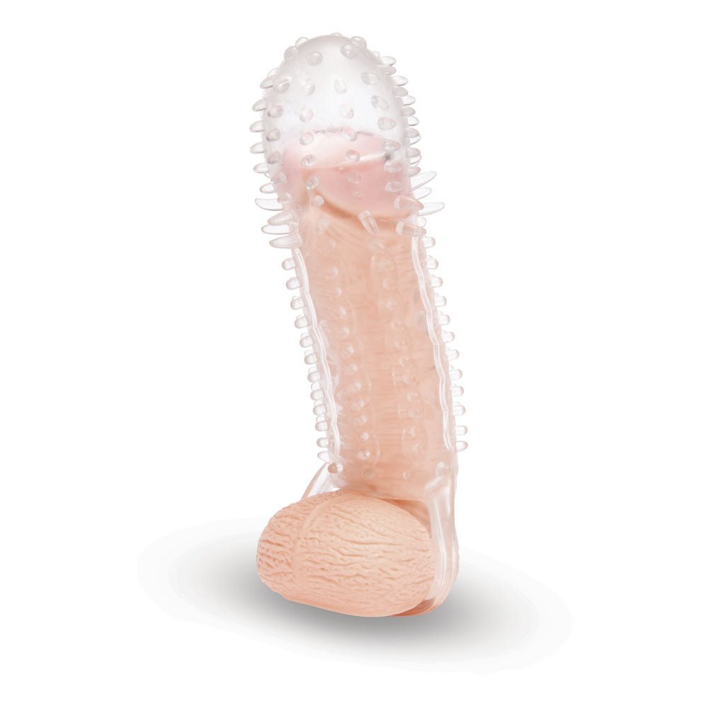 Size Up 1.5 Inch See - Thru Stretch Penis Extender - Clear 3.8 cm (1.5'') Penis Extension Sleeve - silkandsin