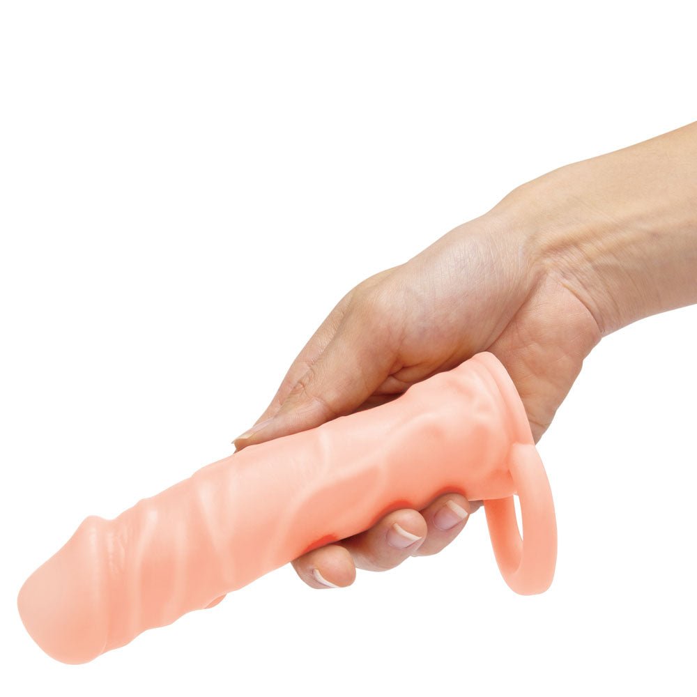 Size Up Realistic 1 Inch Penis Extender - Flesh - Flesh 2.5 cm (1'') Penis Extension Sleeve - silkandsin