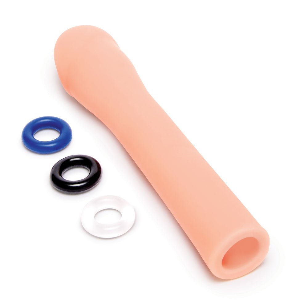 Size Up Realistic 3'' Penis Extender - Flesh 7.6 cm (3'') Penis Extension Sleeve - silkandsin