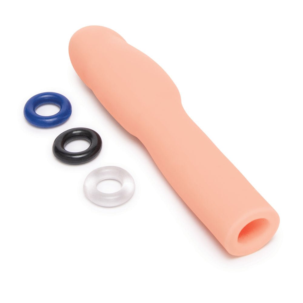 Size Up Realistic 4 Inch Penis Extender - Flesh 10.1 cm (4'') Penis Extension Sleeve - silkandsin