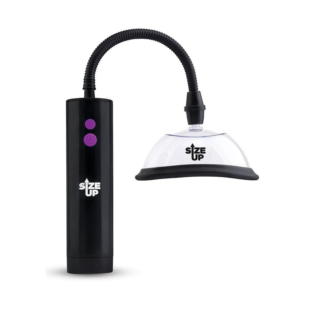 Size Up Rechargeable Power Plumper Pussy Pump - Clear USB Rechargeable Vagina Pump with Interchangeable Chambers - silkandsin