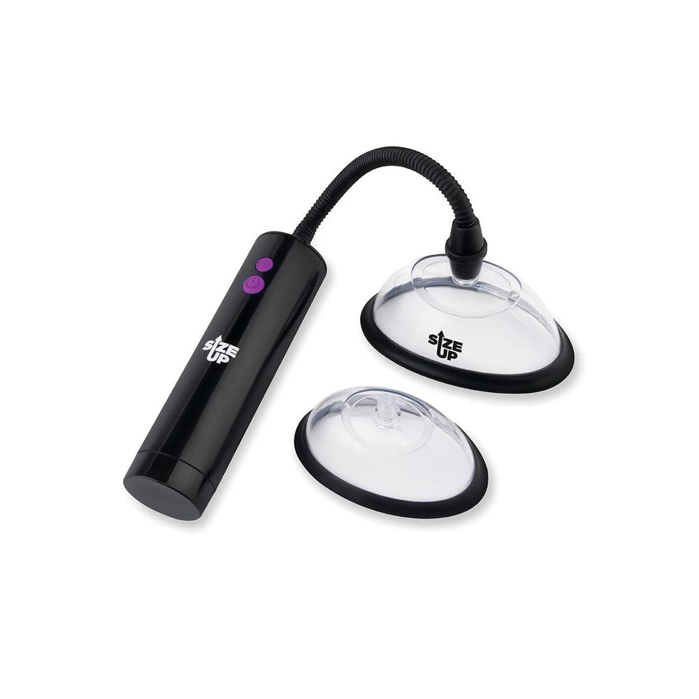 Size Up Rechargeable Power Plumper Pussy Pump - Clear USB Rechargeable Vagina Pump with Interchangeable Chambers - silkandsin