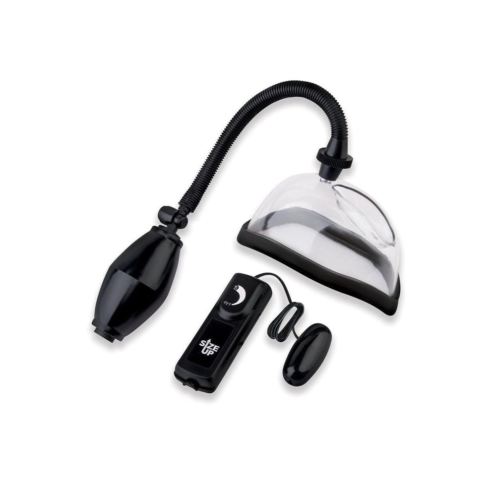 Size Up Vibrating Pussy Pump - Clear Vibrating Vagina Pump - silkandsin