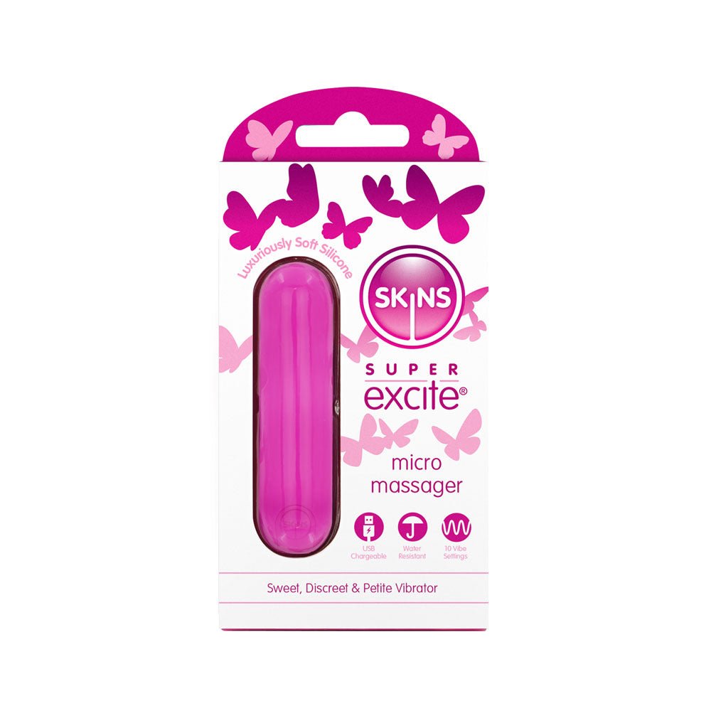 Skins Super Excite Rechargeable Pink Bullet - Pink USB Rechargeable Bullet - silkandsin
