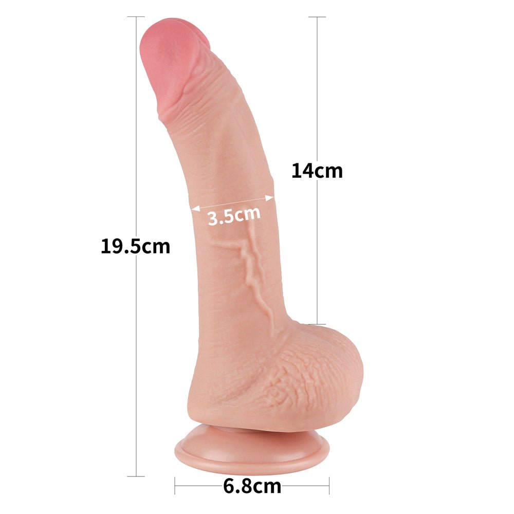 Sliding Skin Dual Layer Dong - Flesh 19.5 cm (7.5'') Dong with Flexible Skin - Silk and Sin