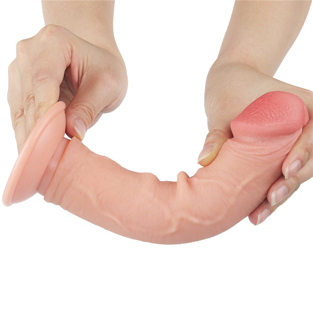 Sliding Skin Dual Layer Dong - Flesh 20 cm (8'') Dong with Flexible Skin - Silk and Sin