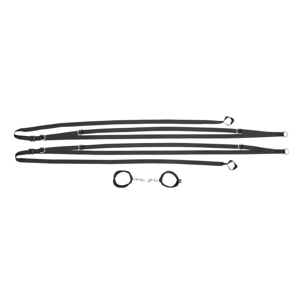 S&M Anywhere You Dare Bondage Restraint System - Black Restraint Set - Silk and Sin