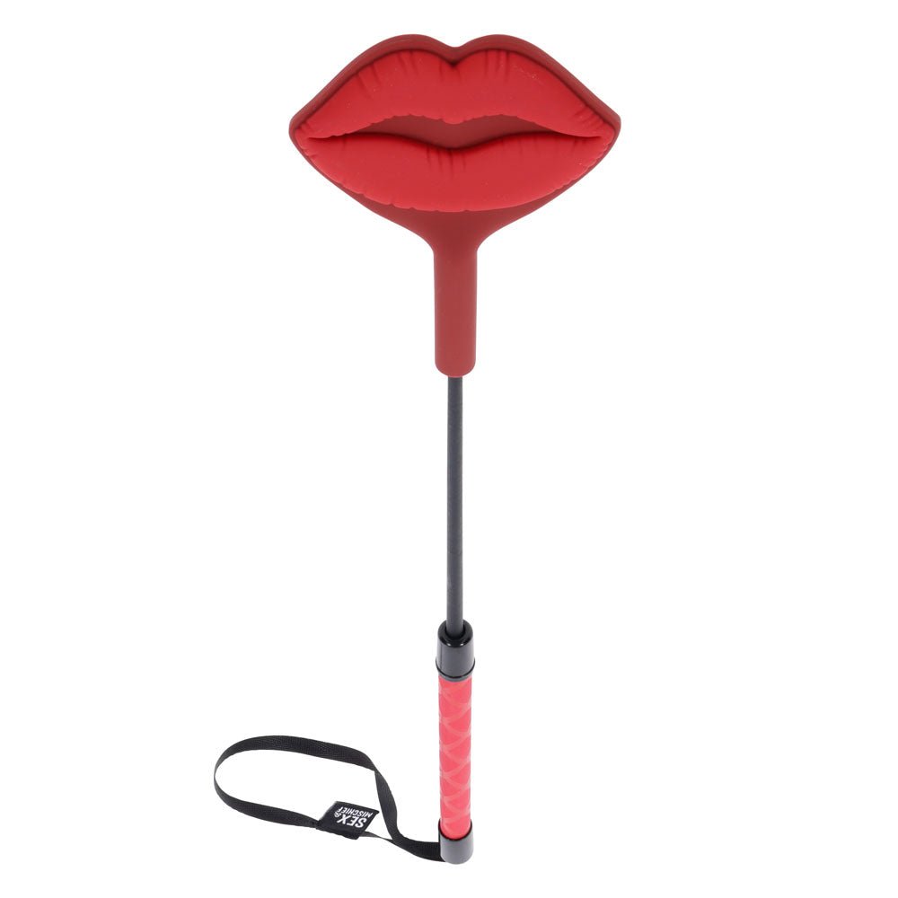 S&M Exs & Ohs Kiss Crop - Red Silicone Tipped Crop Whip - Silk and Sin