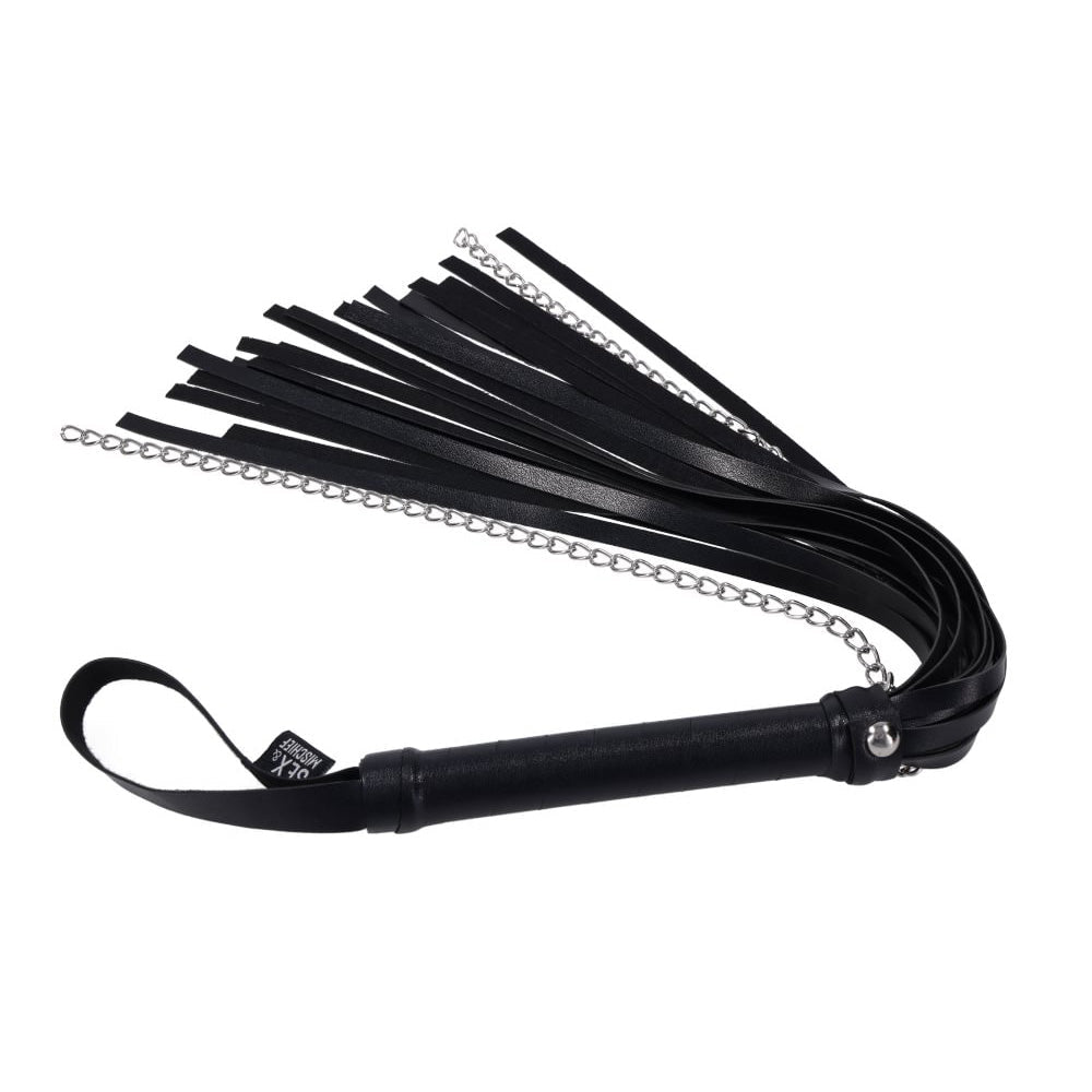 S&M Shadow Chain Flogger - Black Flogger Whip - Silk and Sin