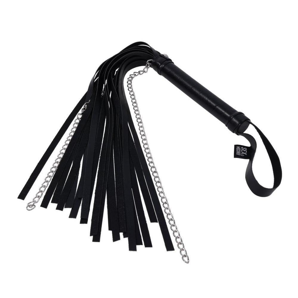 S&M Shadow Chain Flogger - Black Flogger Whip - Silk and Sin