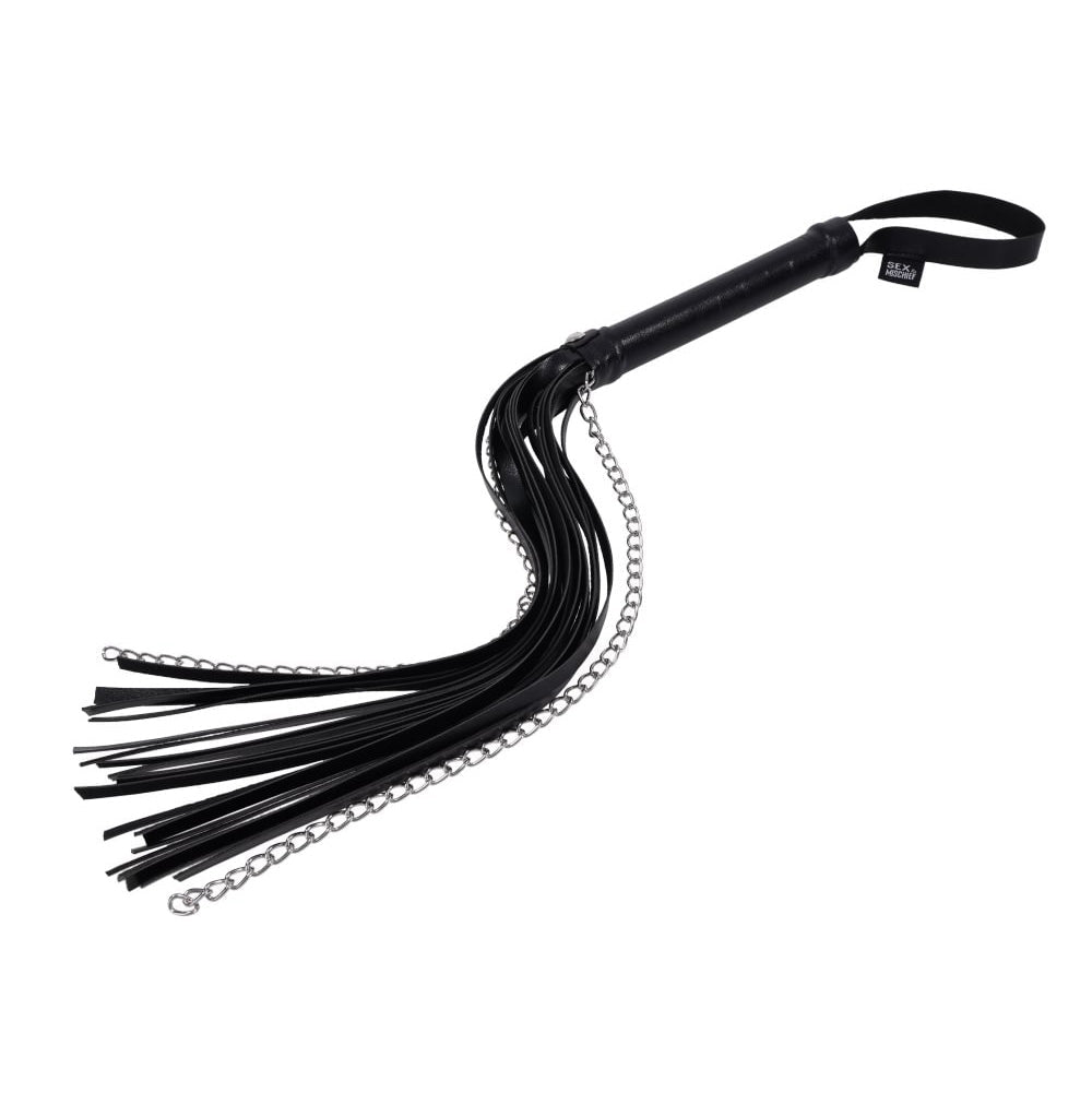 S&M Shadow Chain Flogger - Black Flogger Whip - Silk and Sin
