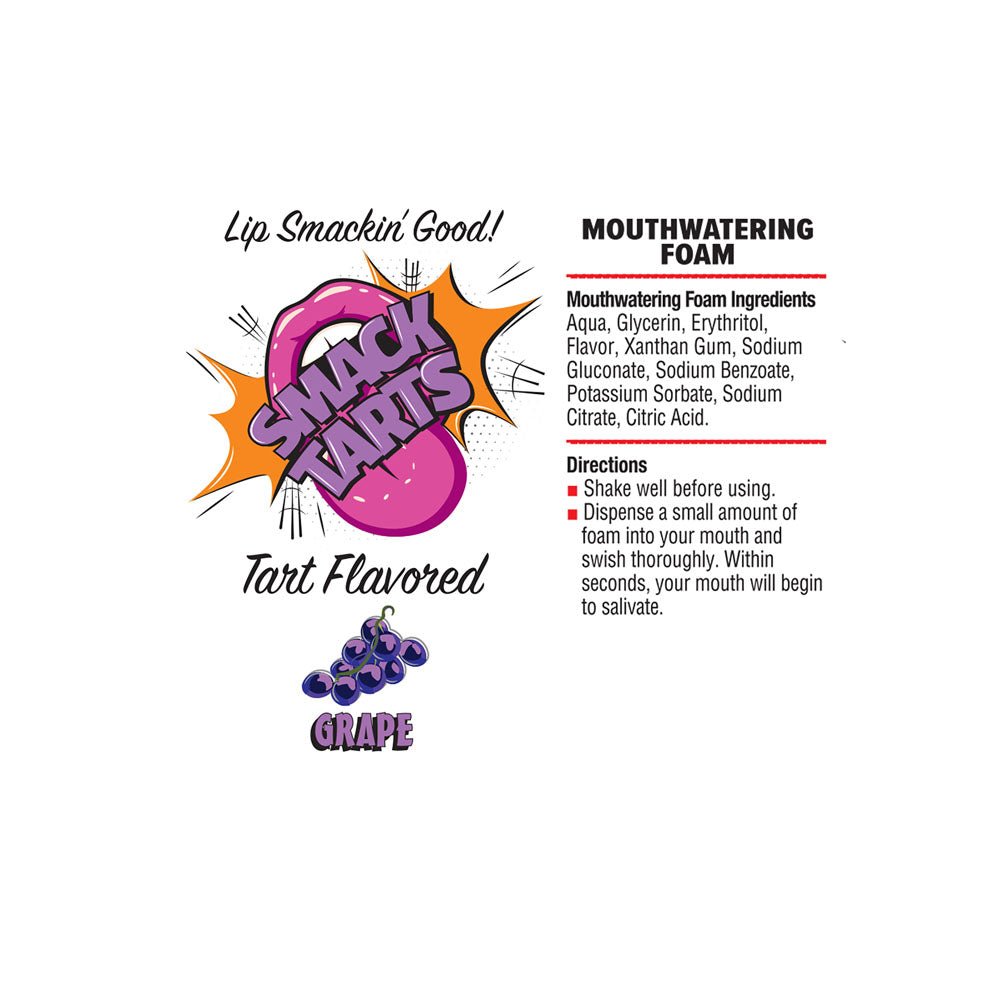 Smack Tarts Mouthwatering Foam - Grape - Sour Grape Flavoured - 80 ml Bottle - silkandsin